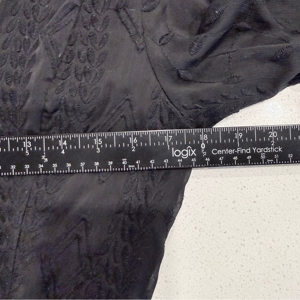 ASTR The Label Black Embroidered Dress L Boho Gothic WhimsyGoth Balloon Sleeve - Picture 8 of 9